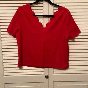 Red Scallop Top